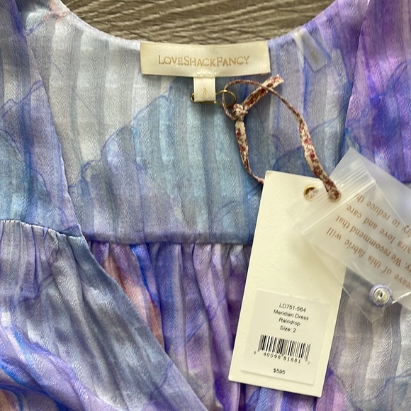 LoveShackFancy | Meridian 100% Silk Dress in Raindrop - Picture 4 of 13